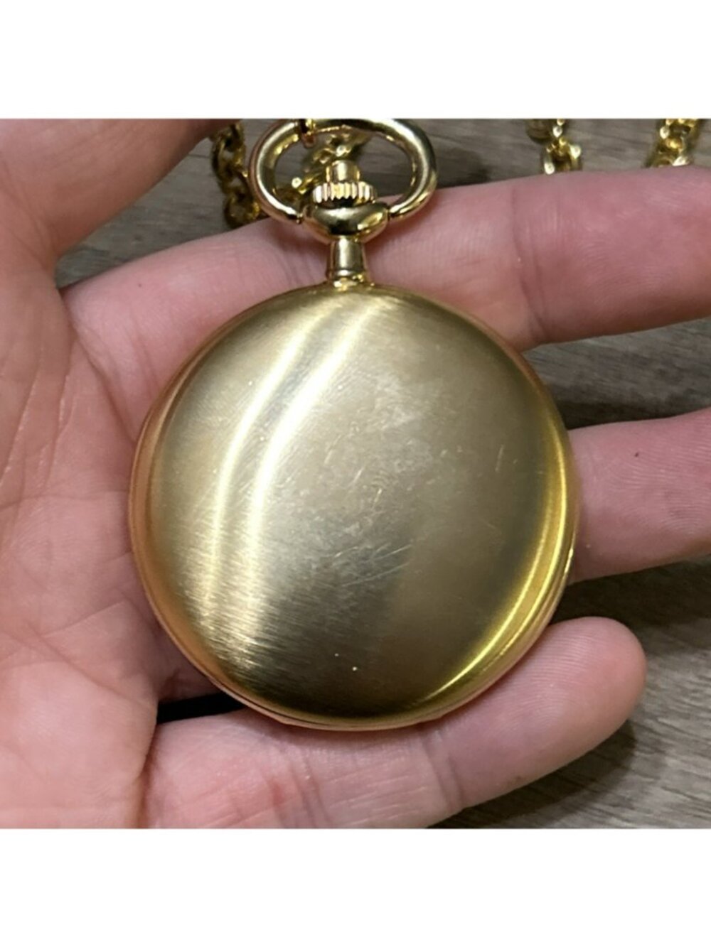 VTG Disney Mickey Mouse Gold Tone Sun Moon Dial Pocket Watch Rare MU1048 - Picture 4 of 4